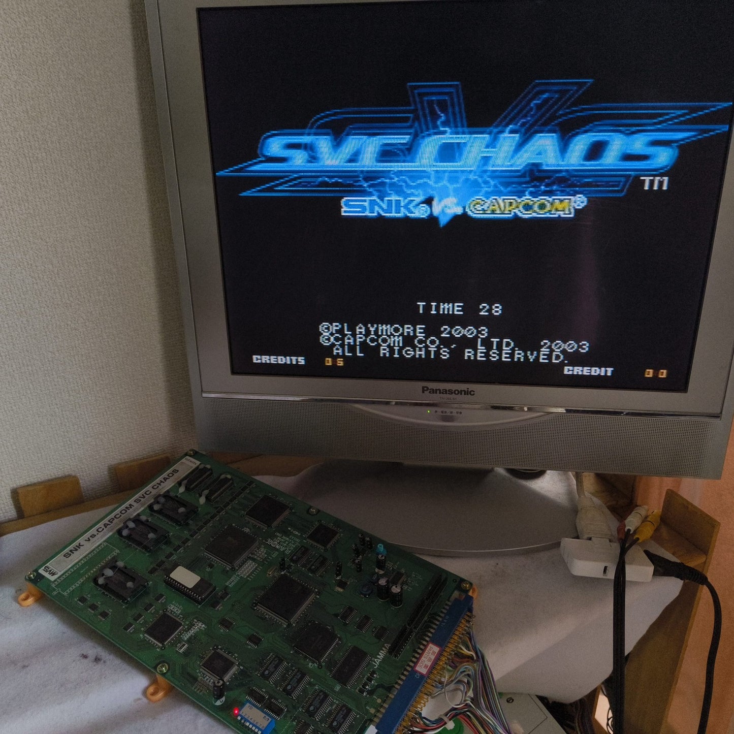 JAMMA SNK VS. CAPCOM SVC CHAOS Arcade PCB System Board, w/Papers, Working, Japan