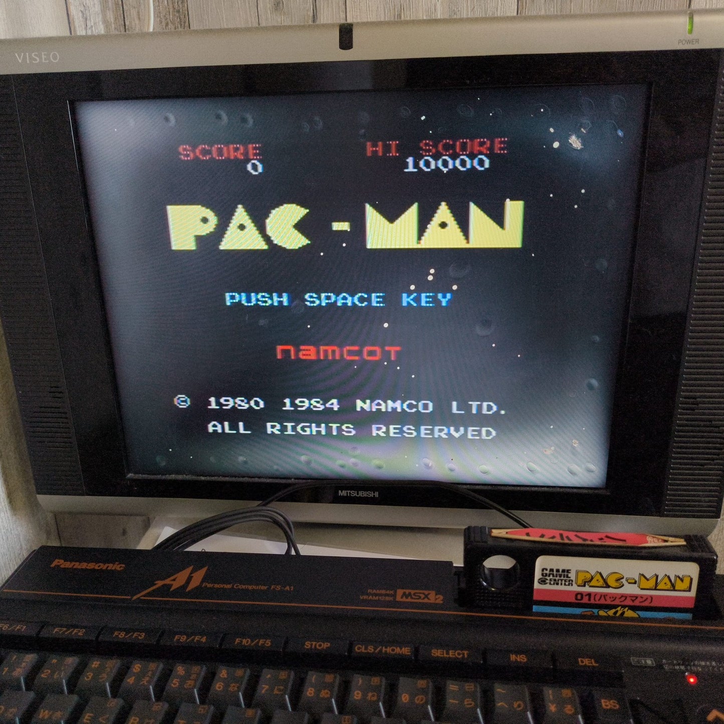 AC MAN PACMAN NAMCOT 1984 MSX /Game Cartrigde only, working, Japan