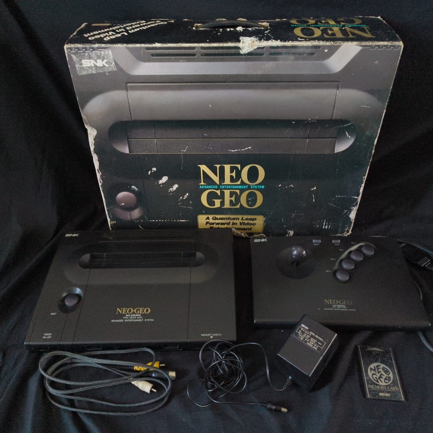 SNK NEOGEO AES ROM cartridge system Console NEO-0, w/PSU, Pad, Box set, Japan