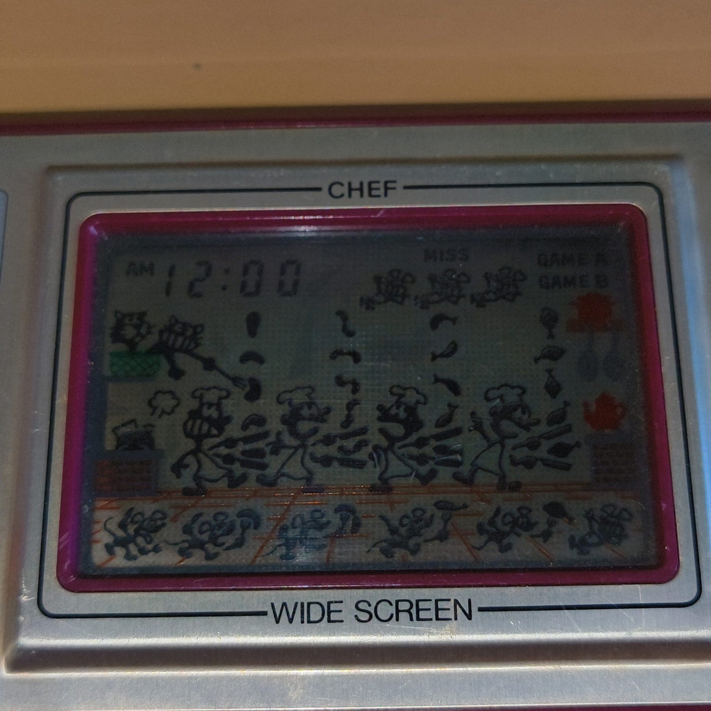Nintendo Game & Watch CHEF Wide Screen FP-24 Vintage Handheld Tested Screen Burn