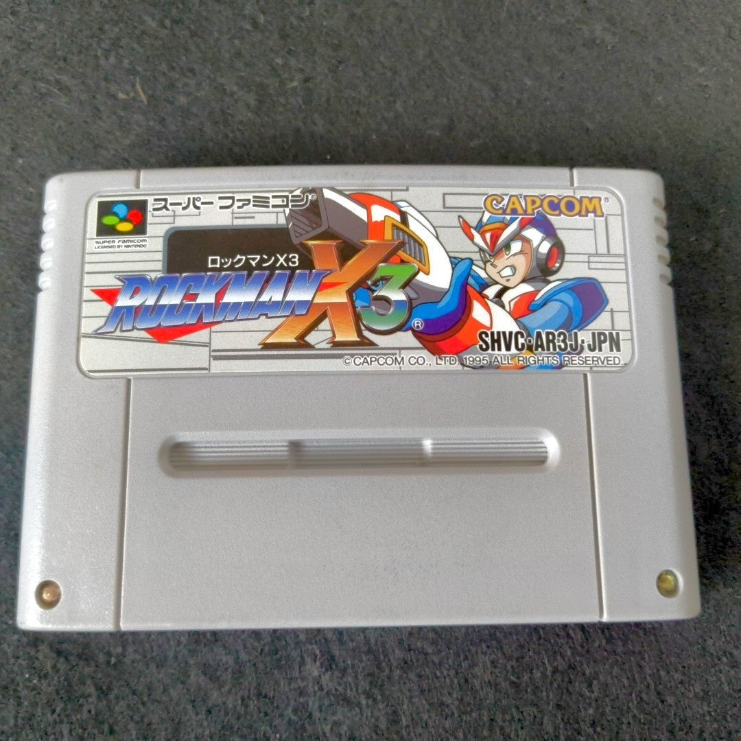 Rockman X3 MEGAMAN Super Famicom Cartridge, Manual, Box set, Working, Japan