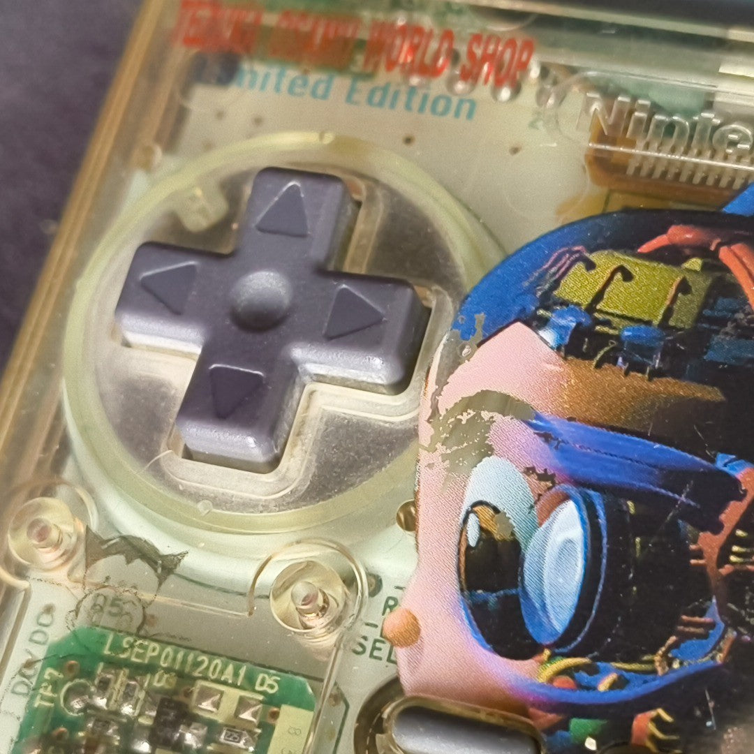 Game Boy Light Astro Boy Clear Limited edition Console Works Missing Battery Lid