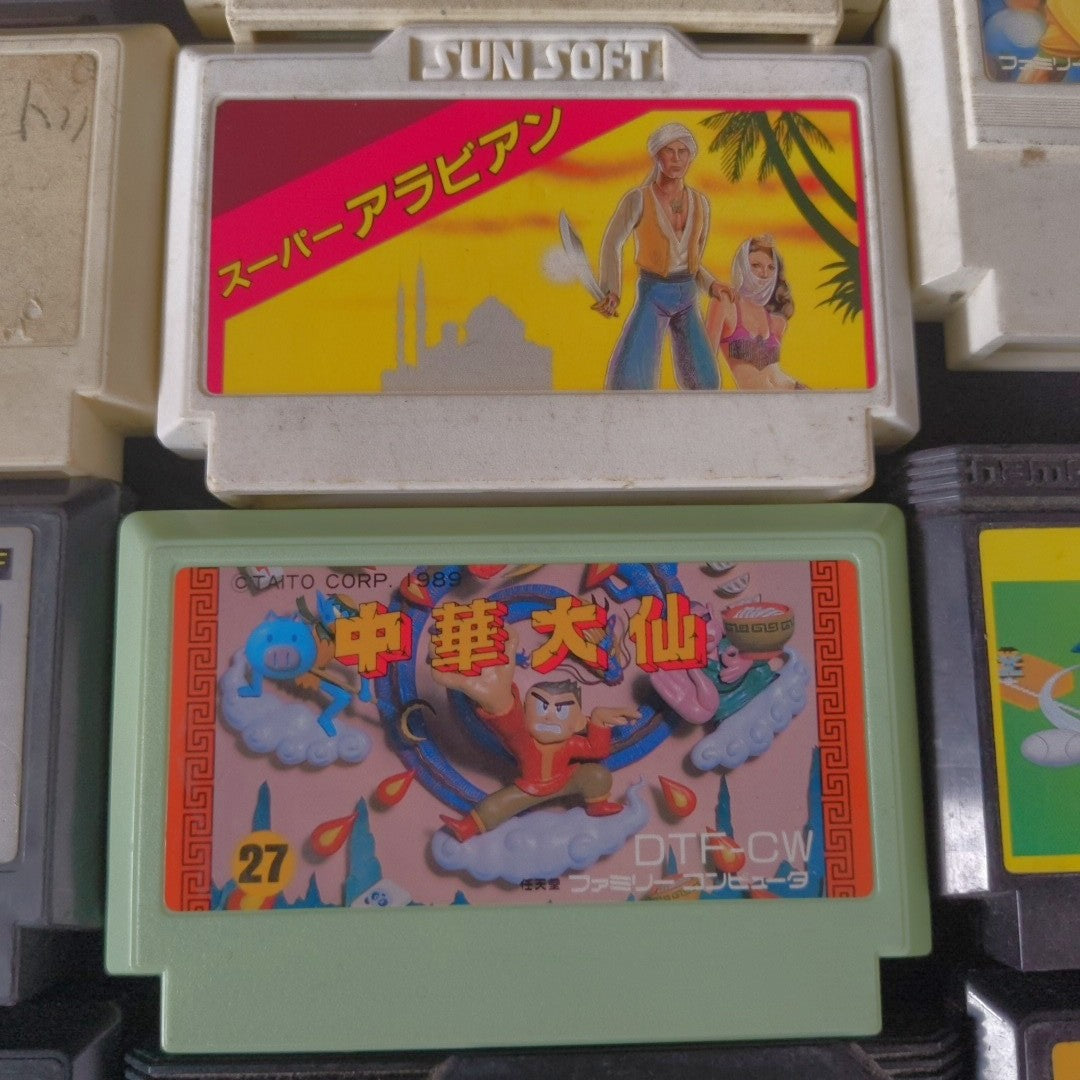 Wholesale lots of 14 Nintendo Famicom FC NES Game Cartridges set, Japan, AS-IS