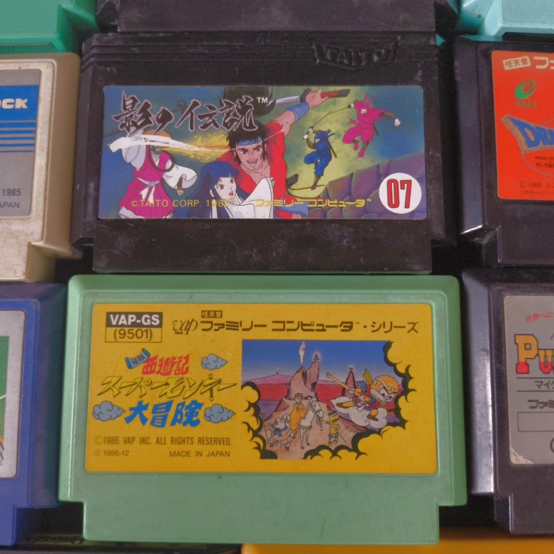 Wholesale lots of 14 Nintendo Famicom FC NES Game Cartridges set, Japan, AS-IS