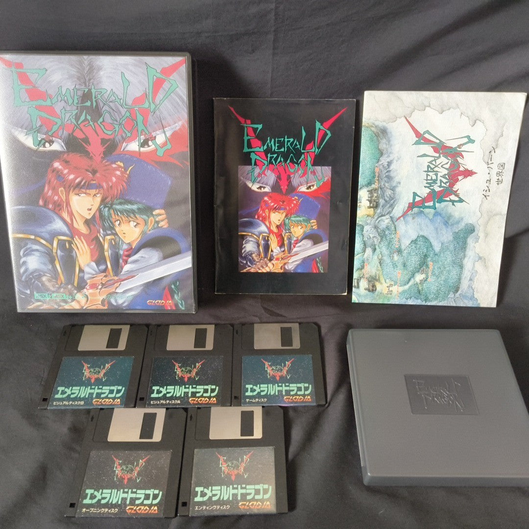 EMERALD DRAGONS GLODIA MSX MSX2 Game Cartridge, Manual, Map in Box set, Working