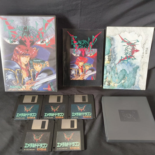 EMERALD DRAGONS GLODIA MSX MSX2 Game Cartridge, Manual, Map in Box set, Working