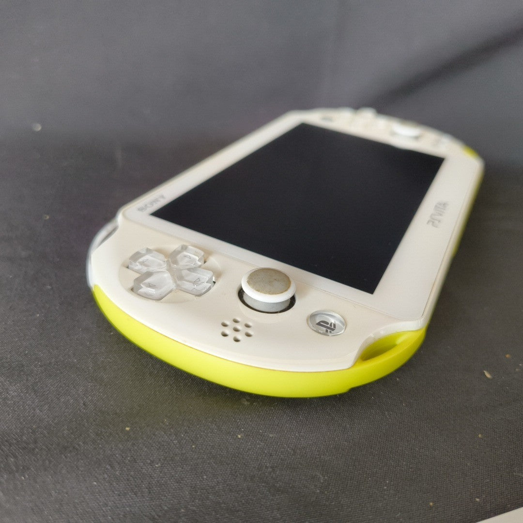 Sony PlayStation Vita PCH-2000 Lime Green White 8GB Memory Card Bundle - Drift