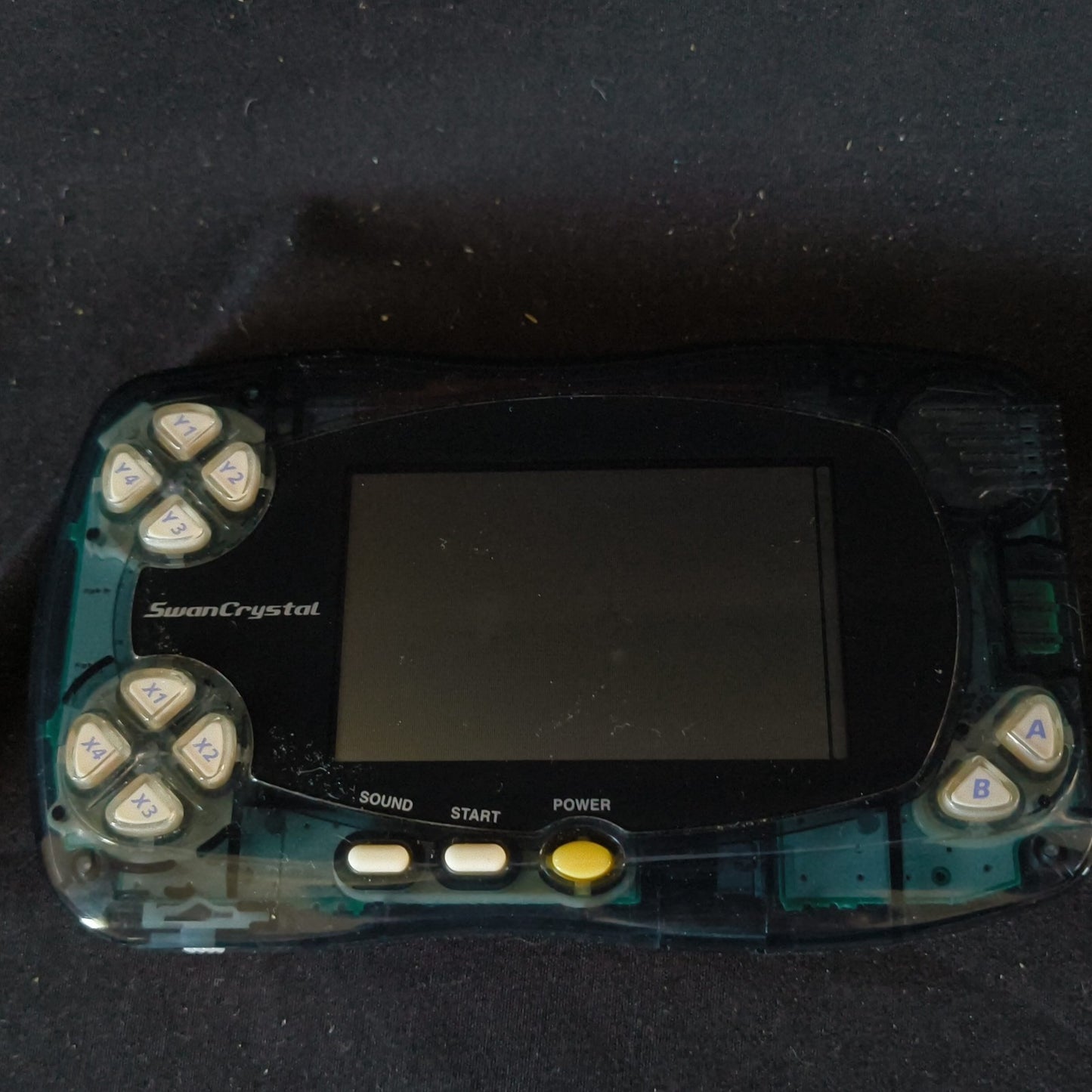 Bandai WoderSwanCrystal Clear Black Console Boxed WS, Working, Japan, Bleed Junk