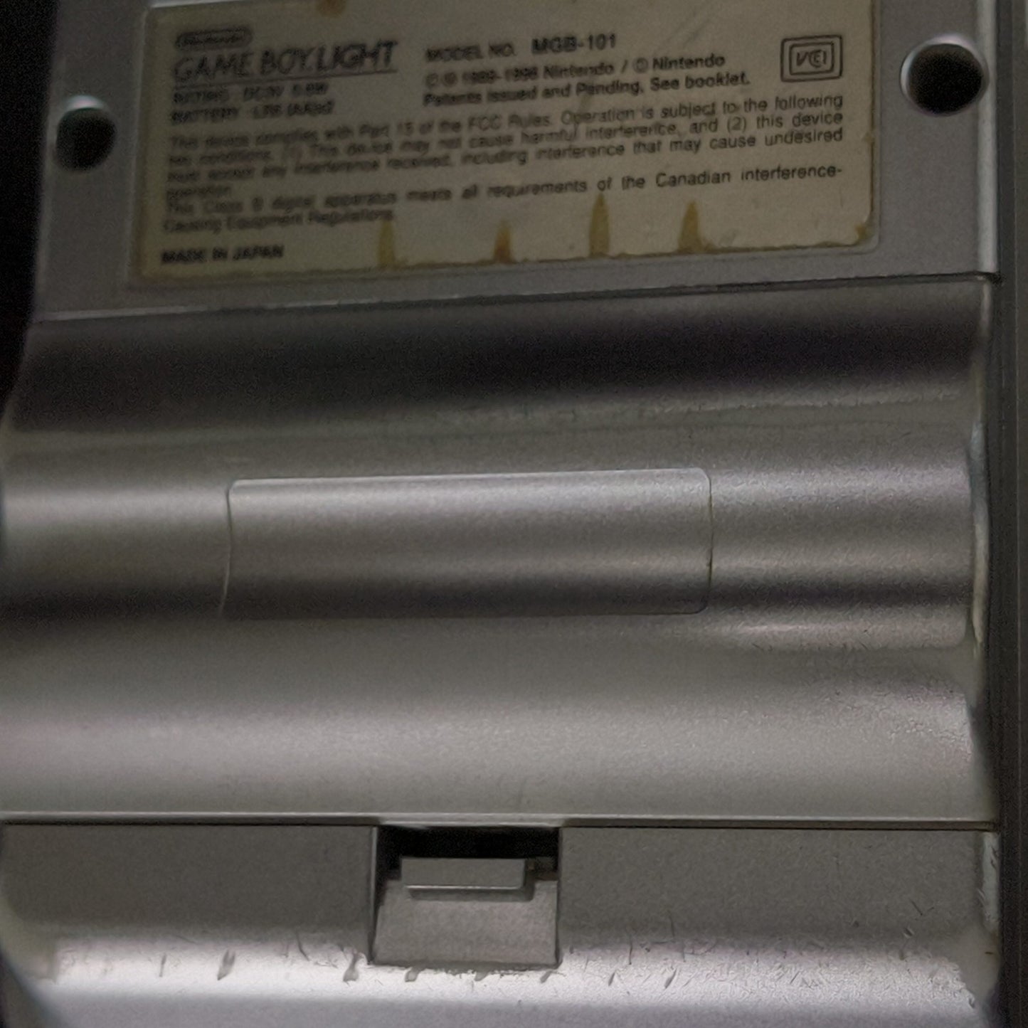 Used, Nintendo Gameboy Light Silver color console MGB-101, Working, Japan
