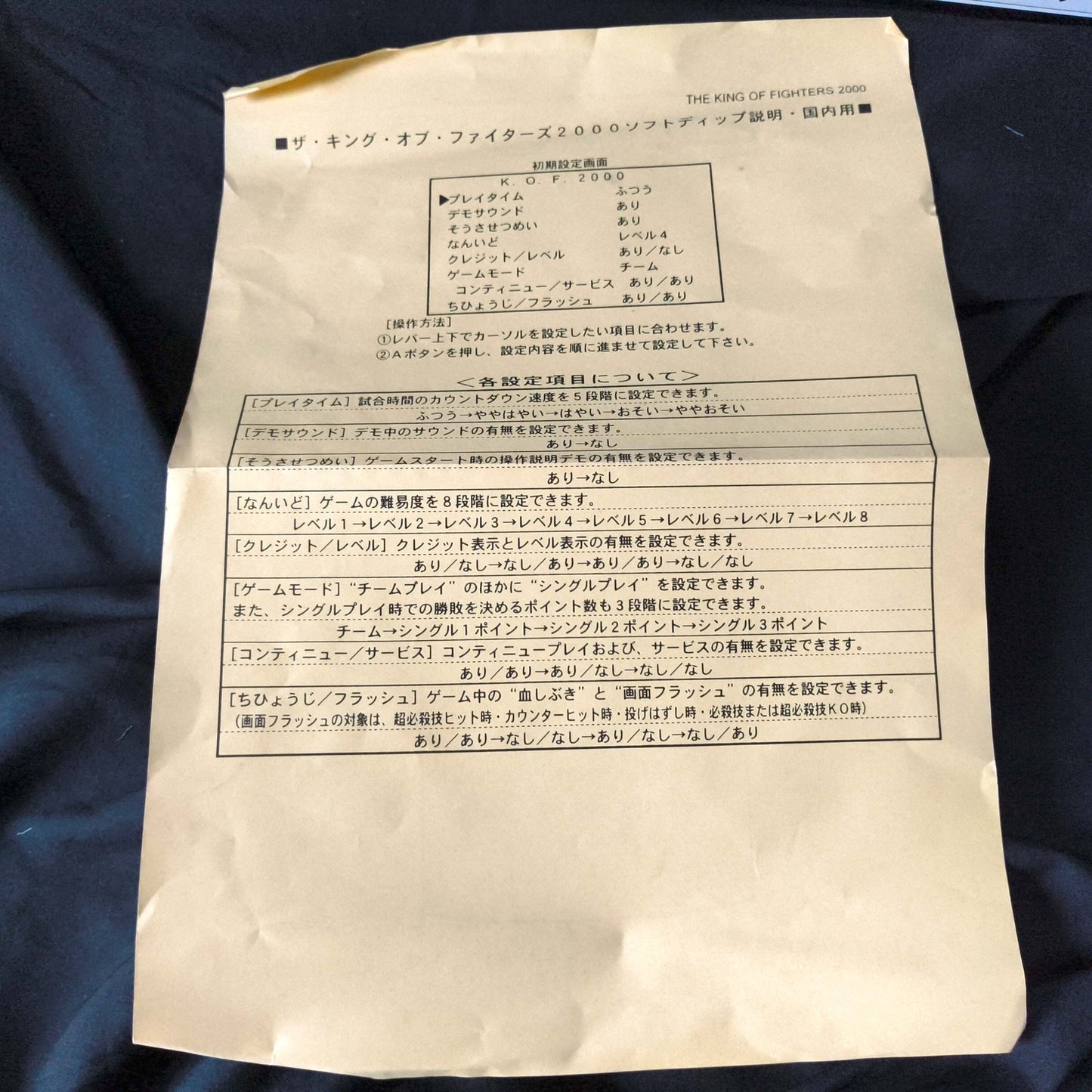 The King of Fighters 2001 KOF 2000 NEOGEO MVS Cartridge and Papers set, Workign