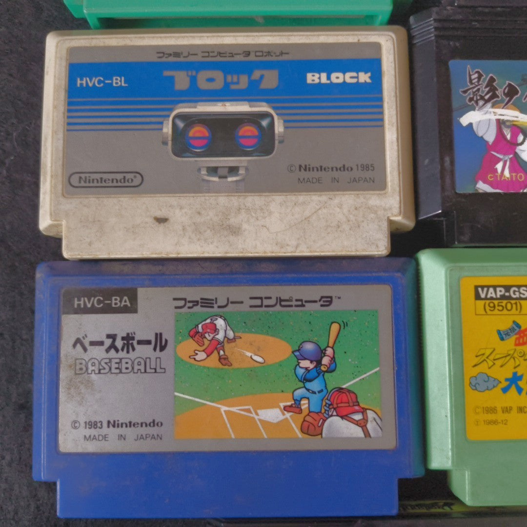Wholesale lots of 14 Nintendo Famicom FC NES Game Cartridges set, Japan, AS-IS