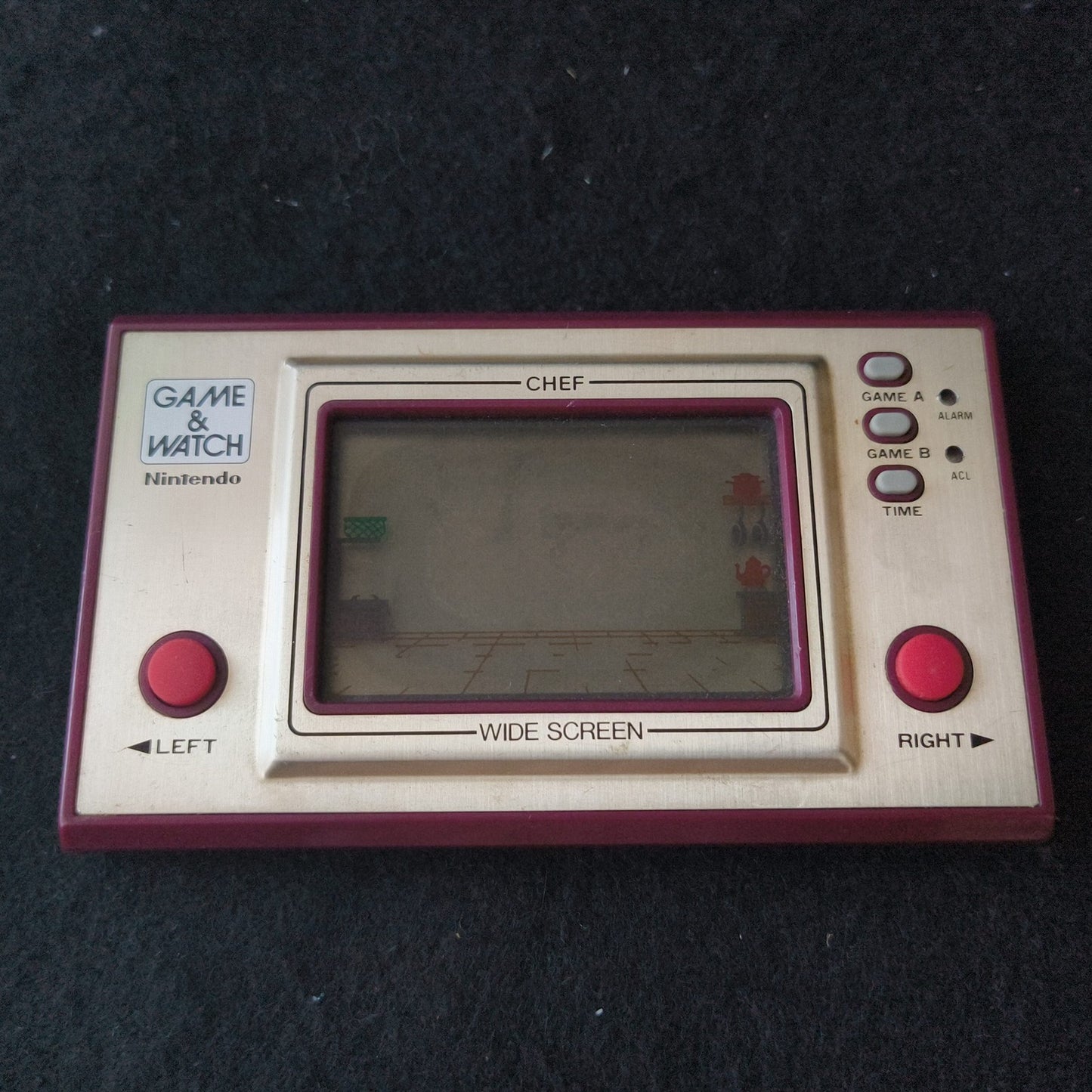 Nintendo Game & Watch CHEF Wide Screen FP-24 Vintage Handheld Tested Screen Burn