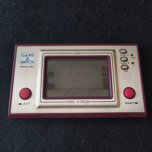 Nintendo Game & Watch CHEF Wide Screen FP-24 Vintage Handheld Tested Screen Burn