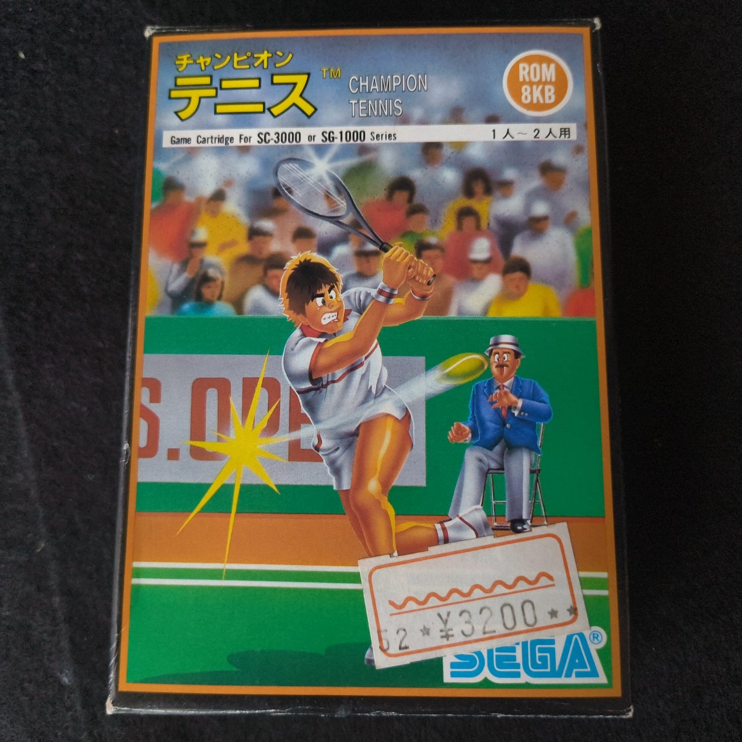 Champion Tennis SEGA Master system, Mark3 Game cart, w/Manual, Box, Tested,Japan