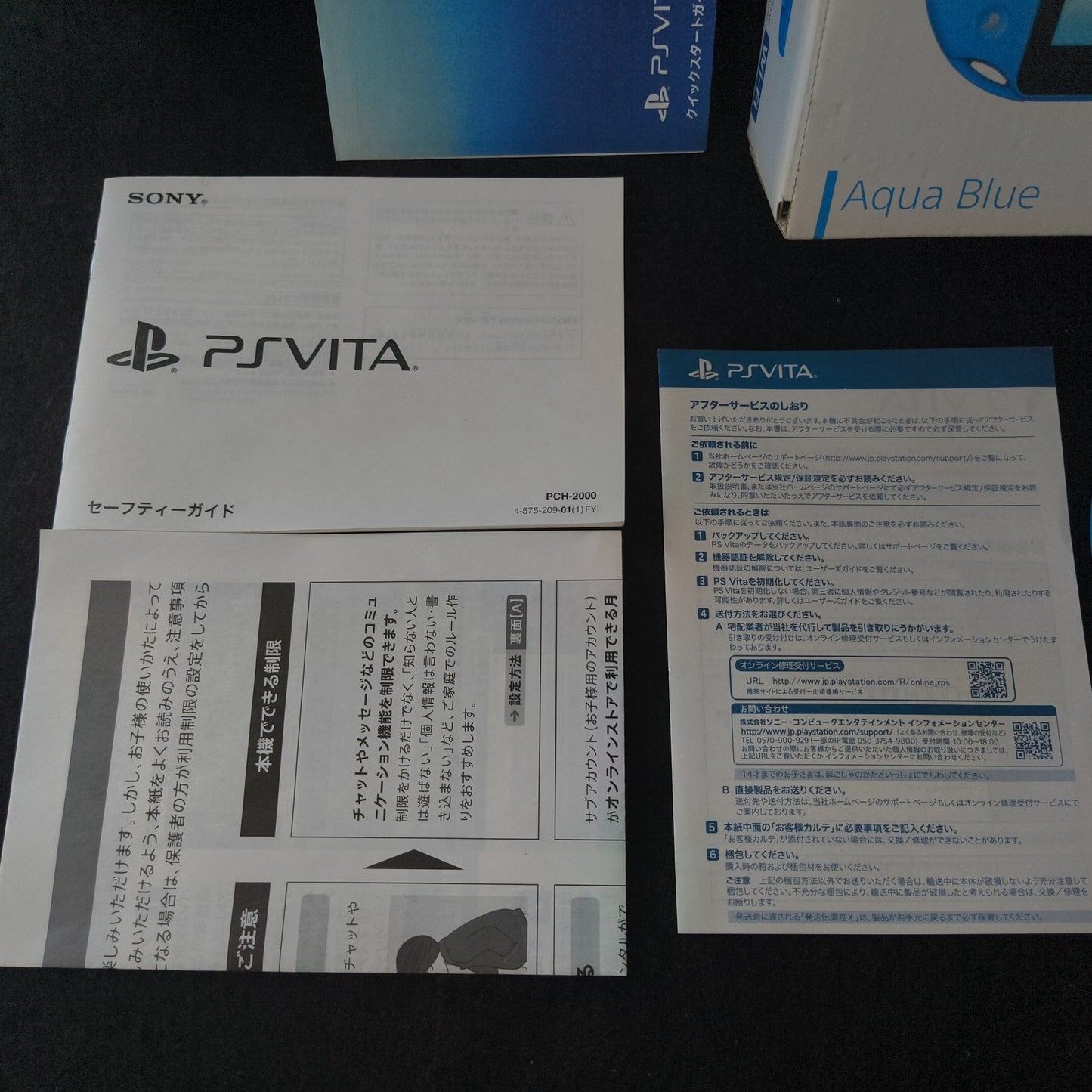 SONY PS Vita PCH-2000 ZA23 Aqua Blue Console 1GB, w/Manual, Box, Working, Japan
