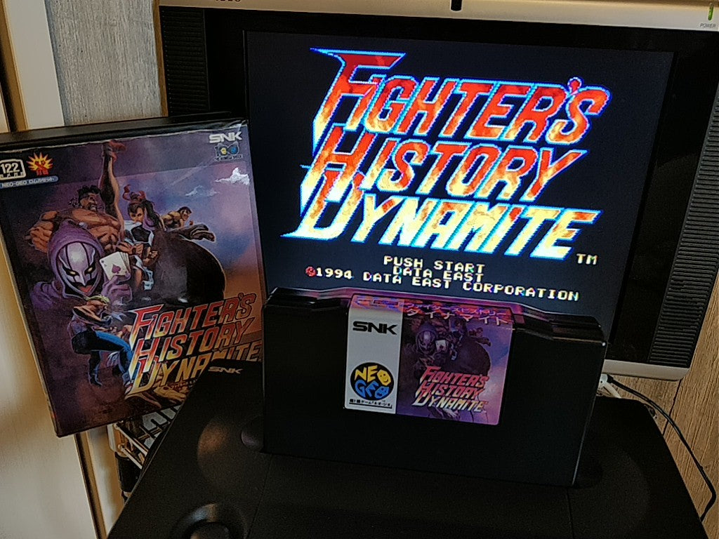 FIGHTER'S HISTORY SNK NEO GEO AES Cartridge w/ Manual, Box, Working, Japan