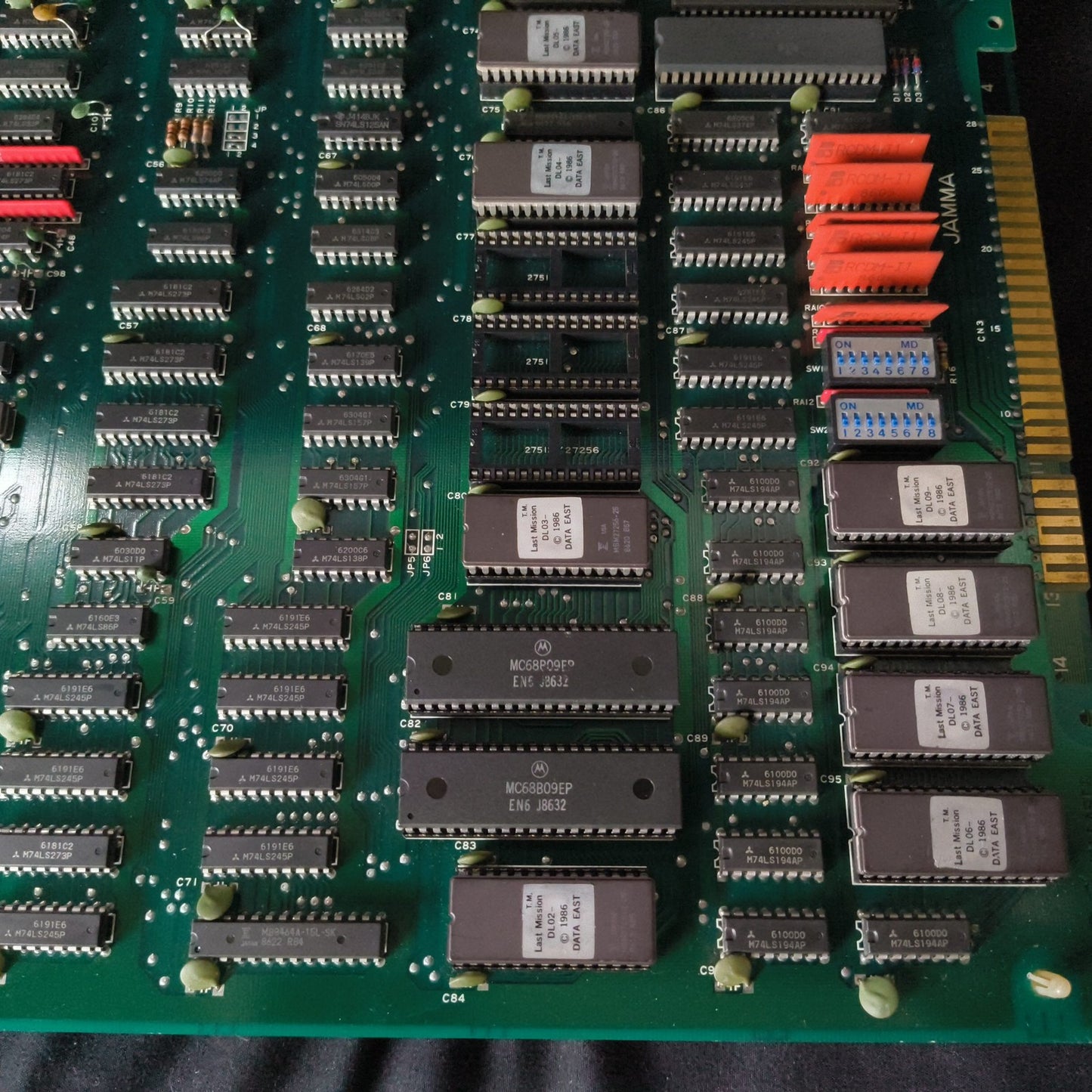 Last Mission Data East JAMMA Arcade Game PCB system Board, Working, Japan