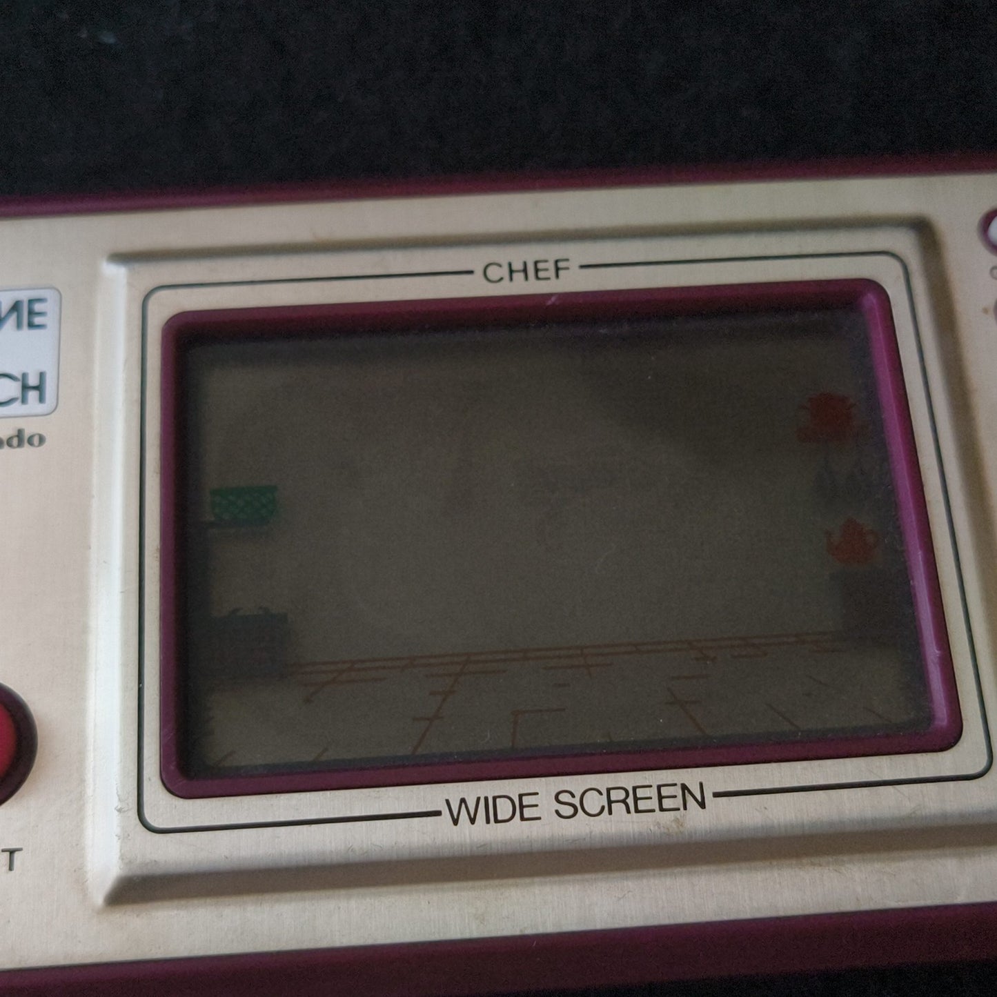 Nintendo Game & Watch CHEF Wide Screen FP-24 Vintage Handheld Tested Screen Burn