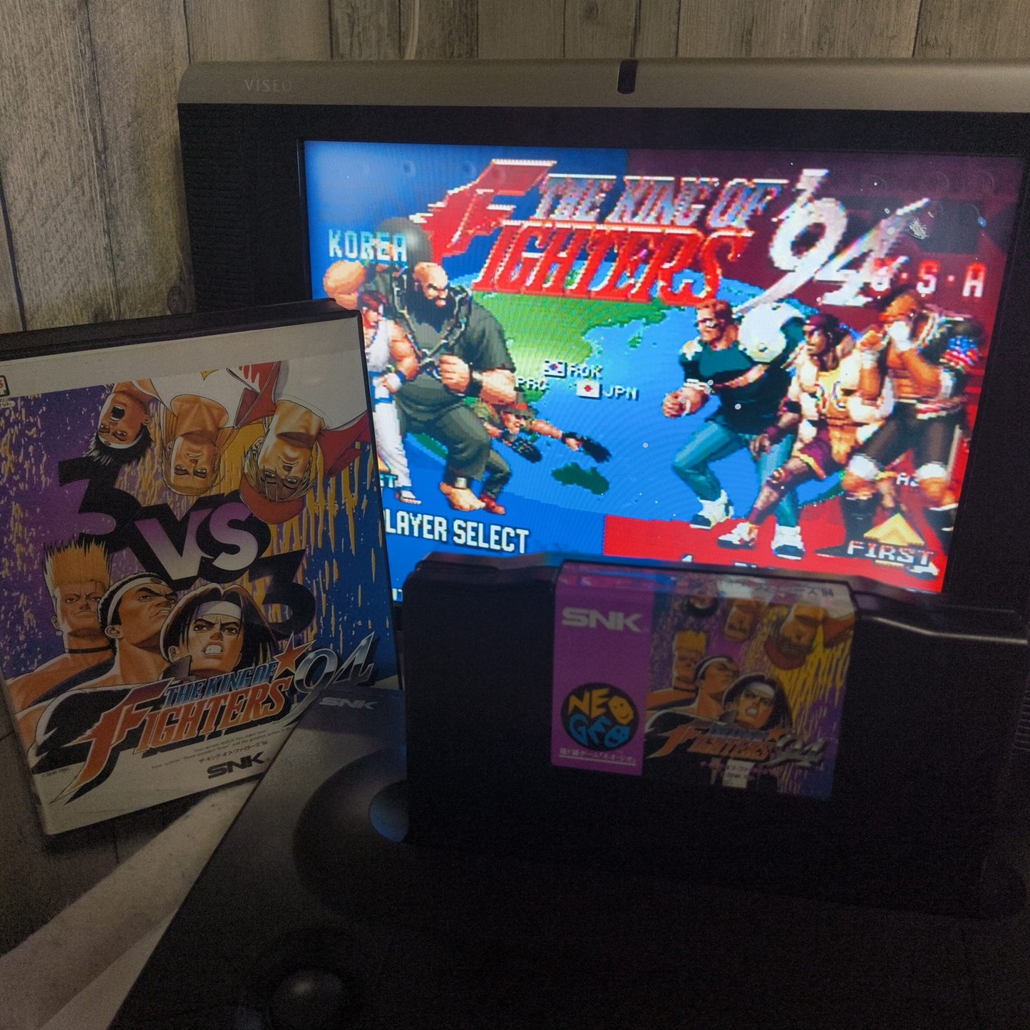 KOF 94 THE KING OF FIGHTERS 95 SNK NEO GEO AES Cartridge and Box, Working, Japan