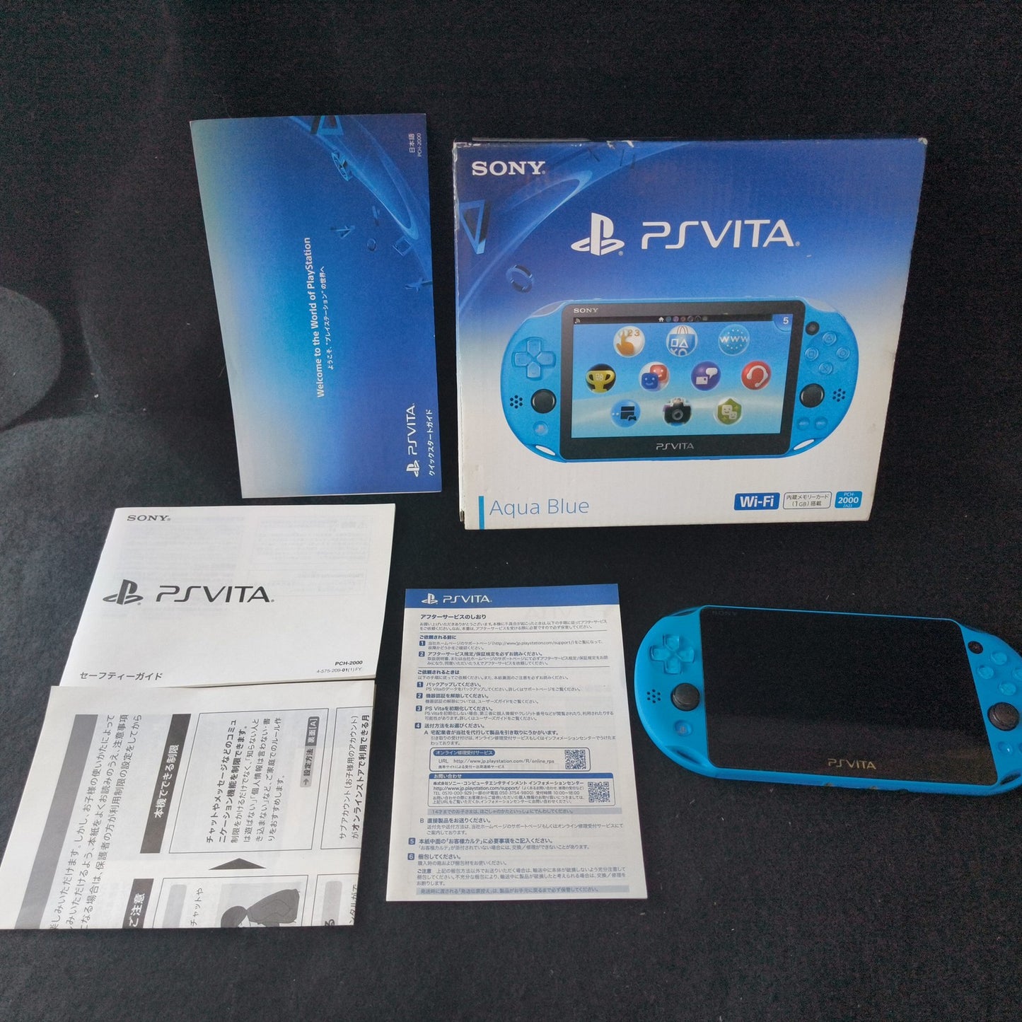 SONY PS Vita PCH-2000 ZA23 Aqua Blue Console 1GB, w/Manual, Box, Working, Japan