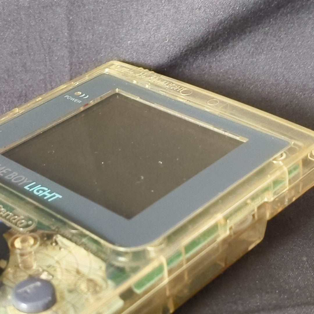 Game Boy Light Astro Boy Clear Limited edition Console Works Missing Battery Lid