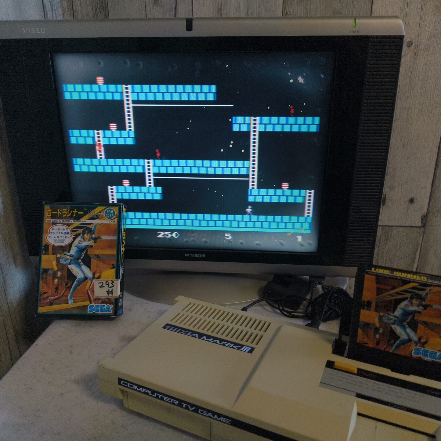 Lode Runner SEGA Master system, Mark3 Game cart, w/Manual, Box, Working, Japan