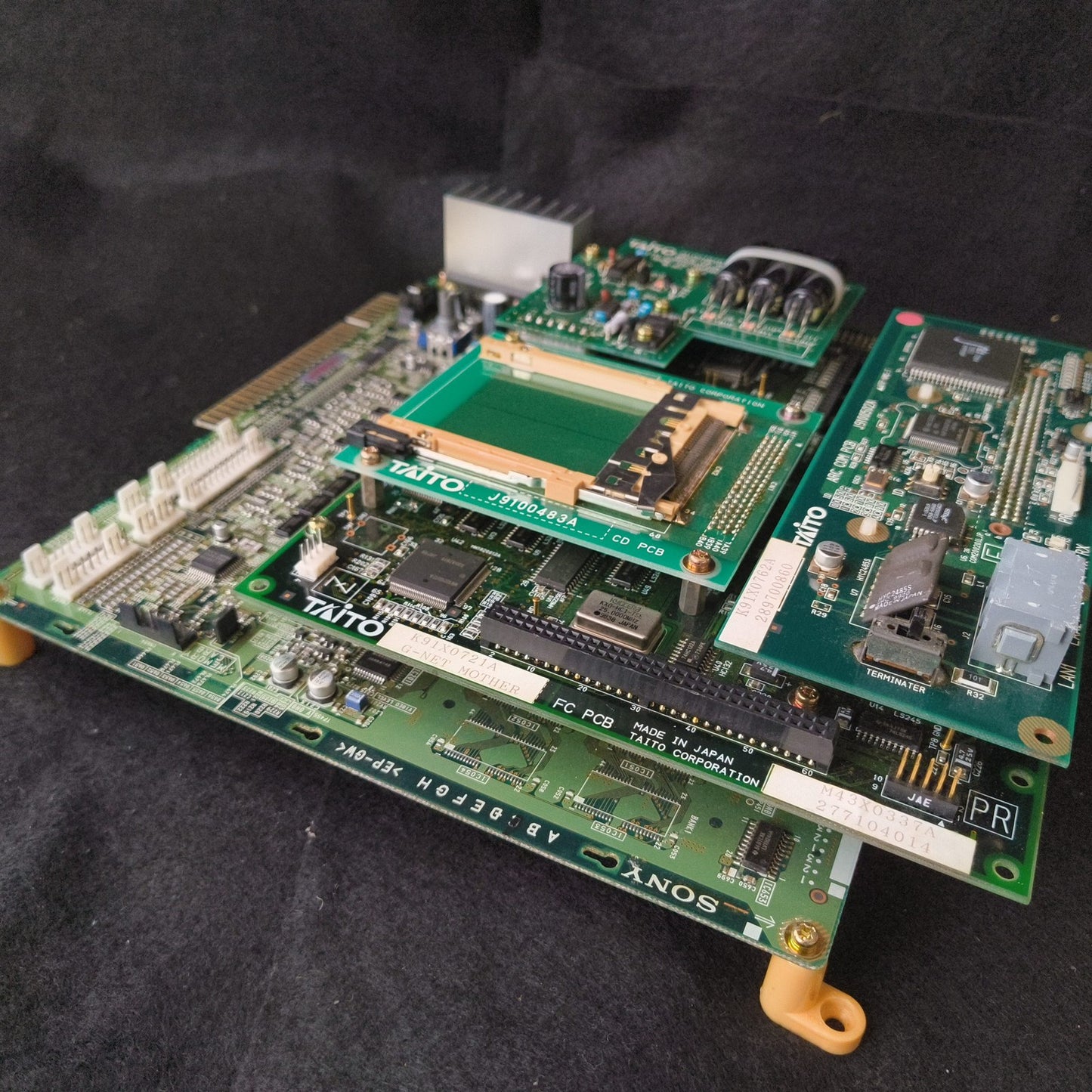 TAITO G-NET Arcade Motherboard (A Board) JAMMA with Backup Board, Working, Japan