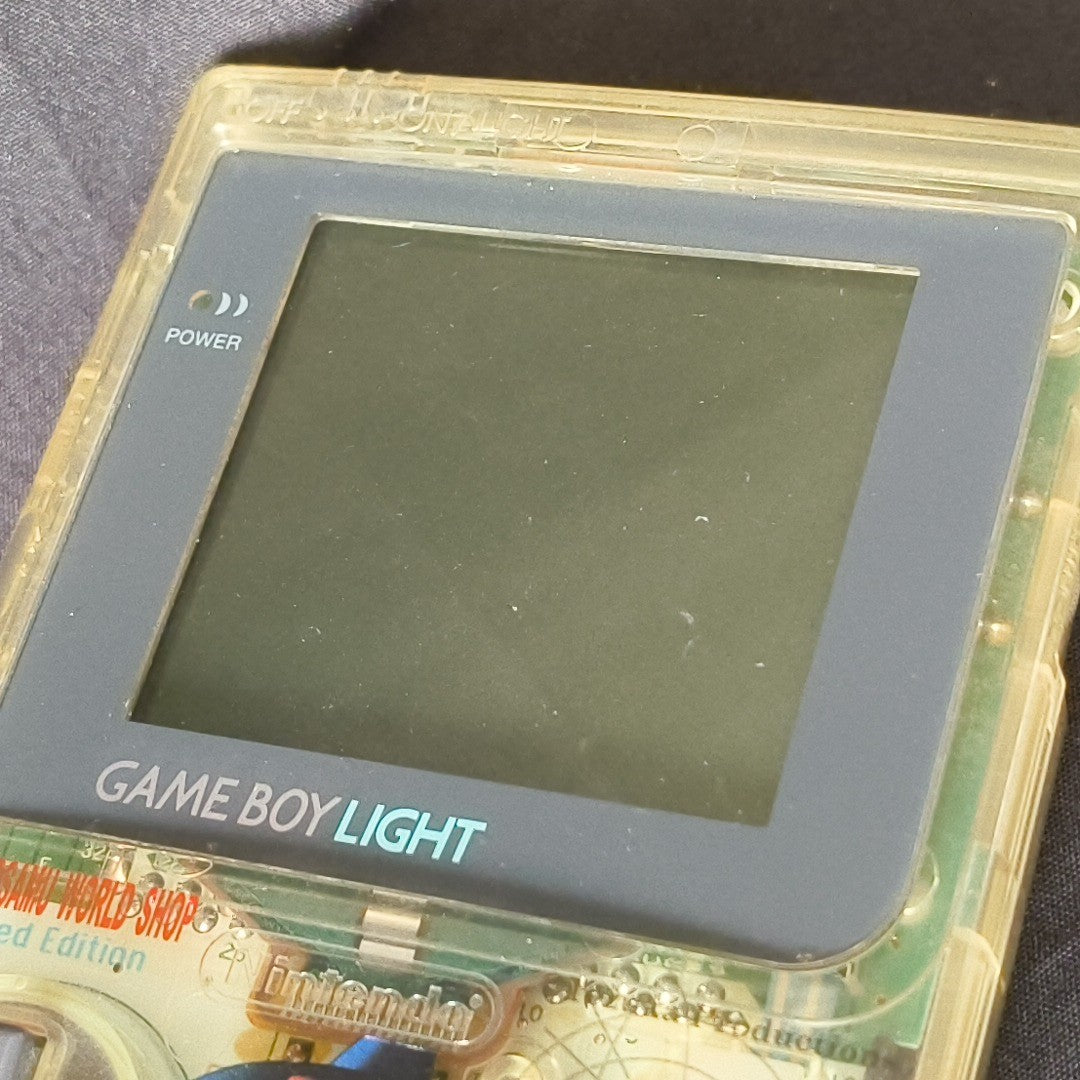 Game Boy Light Astro Boy Clear Limited edition Console Works Missing Battery Lid