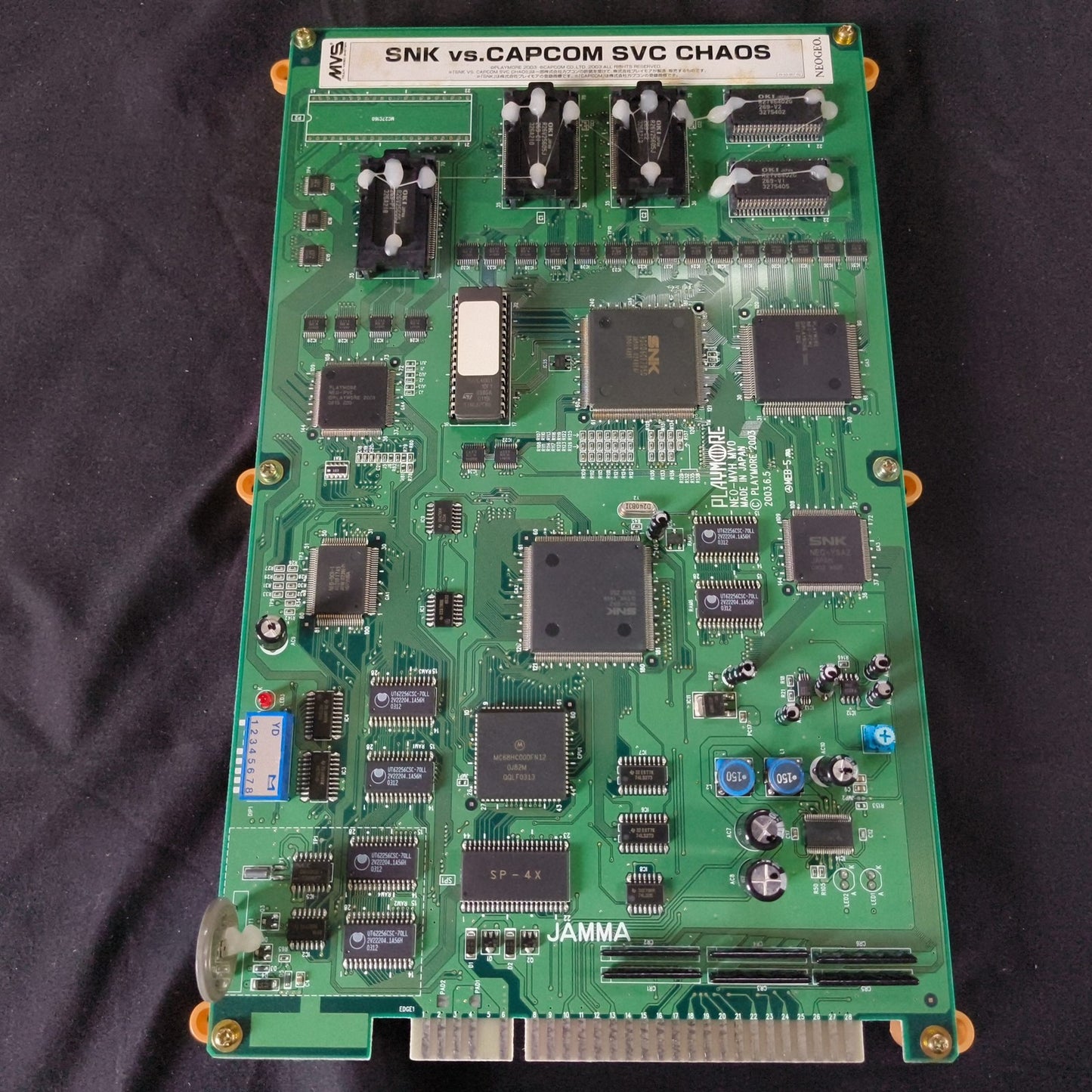 JAMMA SNK VS. CAPCOM SVC CHAOS Arcade PCB System Board, w/Papers, Working, Japan