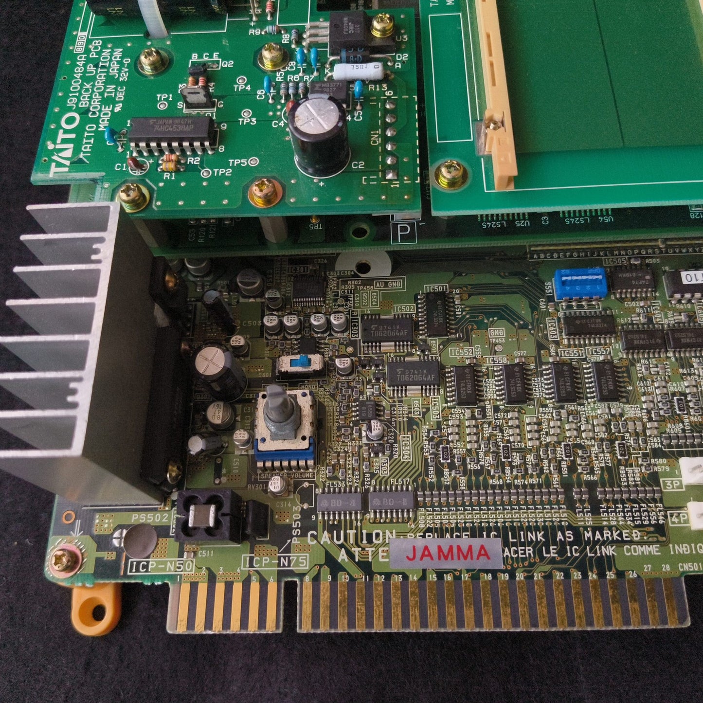 TAITO G-NET Arcade Motherboard (A Board) JAMMA with Backup Board, Working, Japan