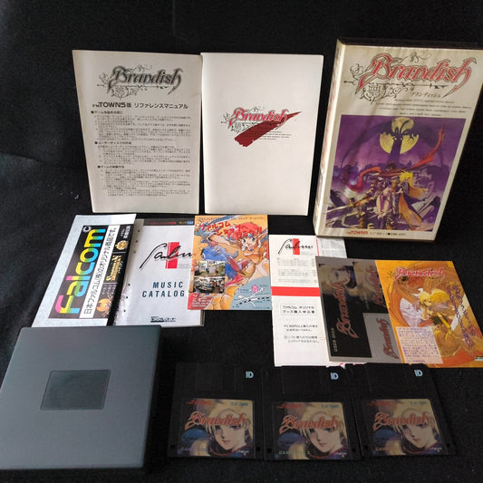 Brandish Falcom FM TOWNS Marty Game, Disk, Manual and Box set, Working, Japan