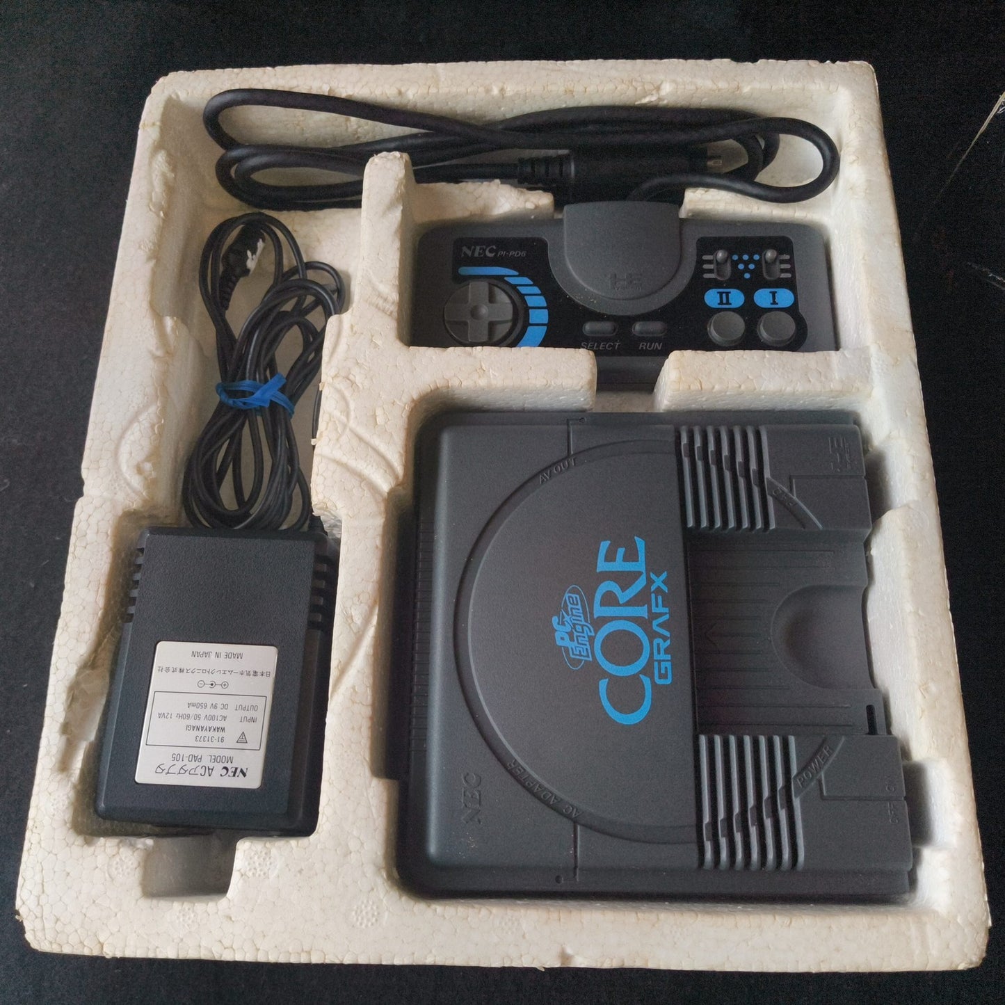 NEC PC Engine Coregrafx Console PI-TG3 TurboGrafx16, Pad, PSU, Box set, Japan