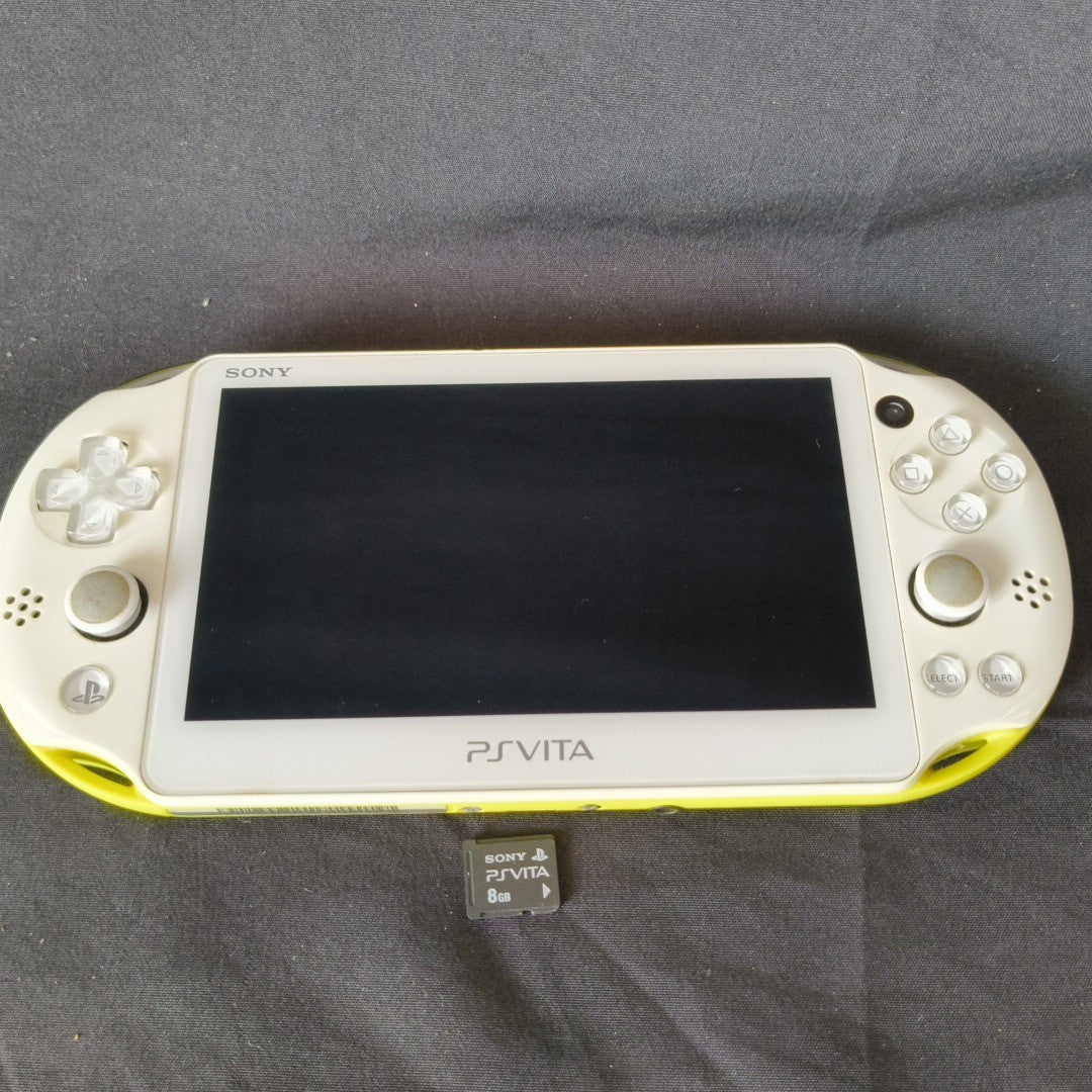 Sony PlayStation Vita PCH-2000 Lime Green White 8GB Memory Card Bundle - Drift