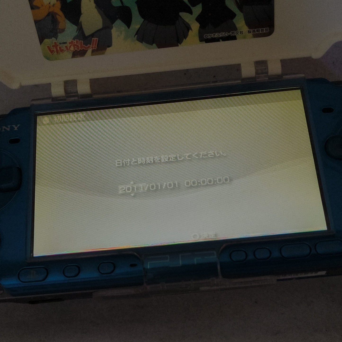 Sony PSP 3000 Vibrant Blue Console Anime Goods Bundle Tested Loud UMD Drive Slow