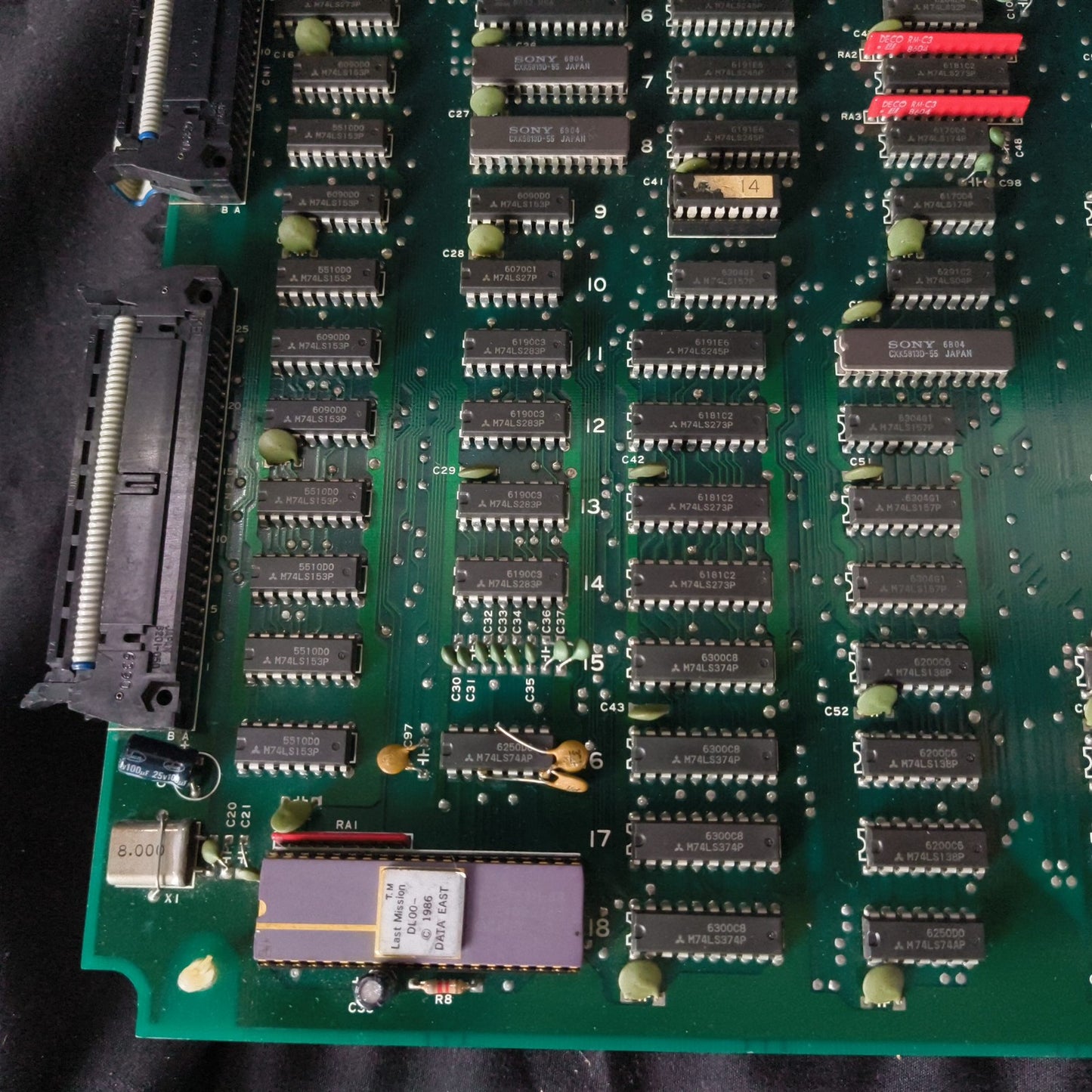 Last Mission Data East JAMMA Arcade Game PCB system Board, Working, Japan