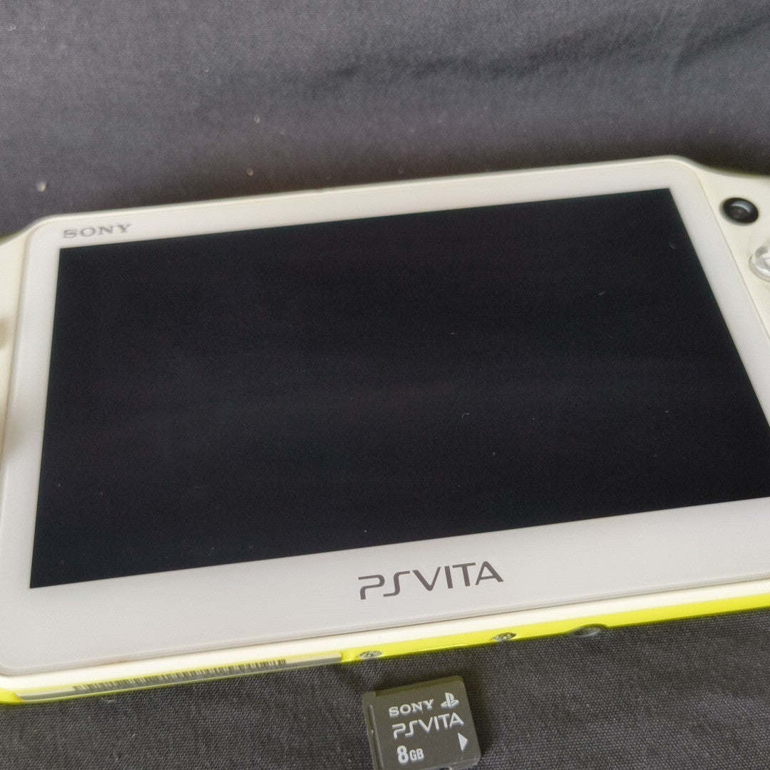 Sony PlayStation Vita PCH-2000 Lime Green White 8GB Memory Card Bundle - Drift