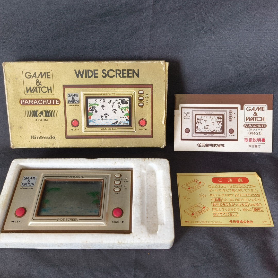 Boxed Nintendo Game & Watch Parachute PR-21 Retro Handheld Junk Burned LCD Japan
