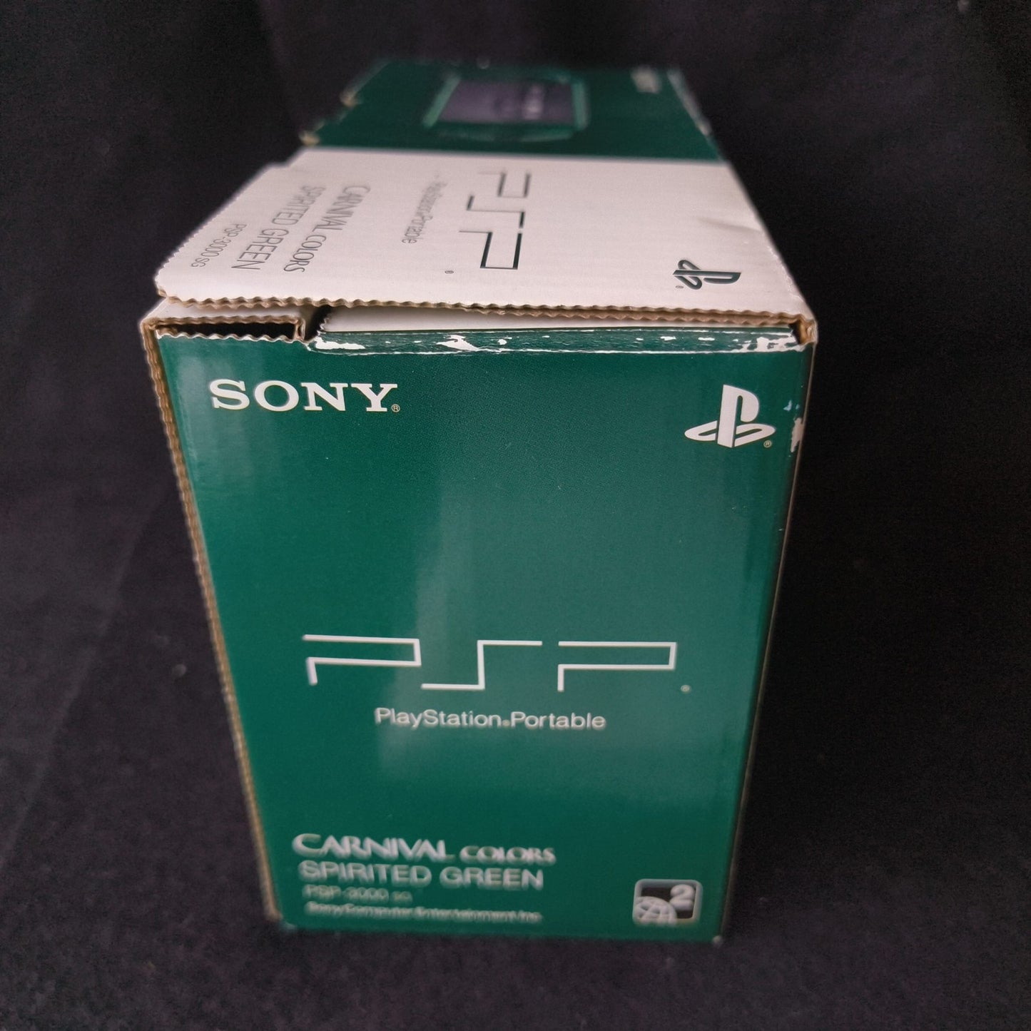 Sony PSP 3000 Spirited Green Console Boxed Set Memory Stick 4GB Yellowing Screen