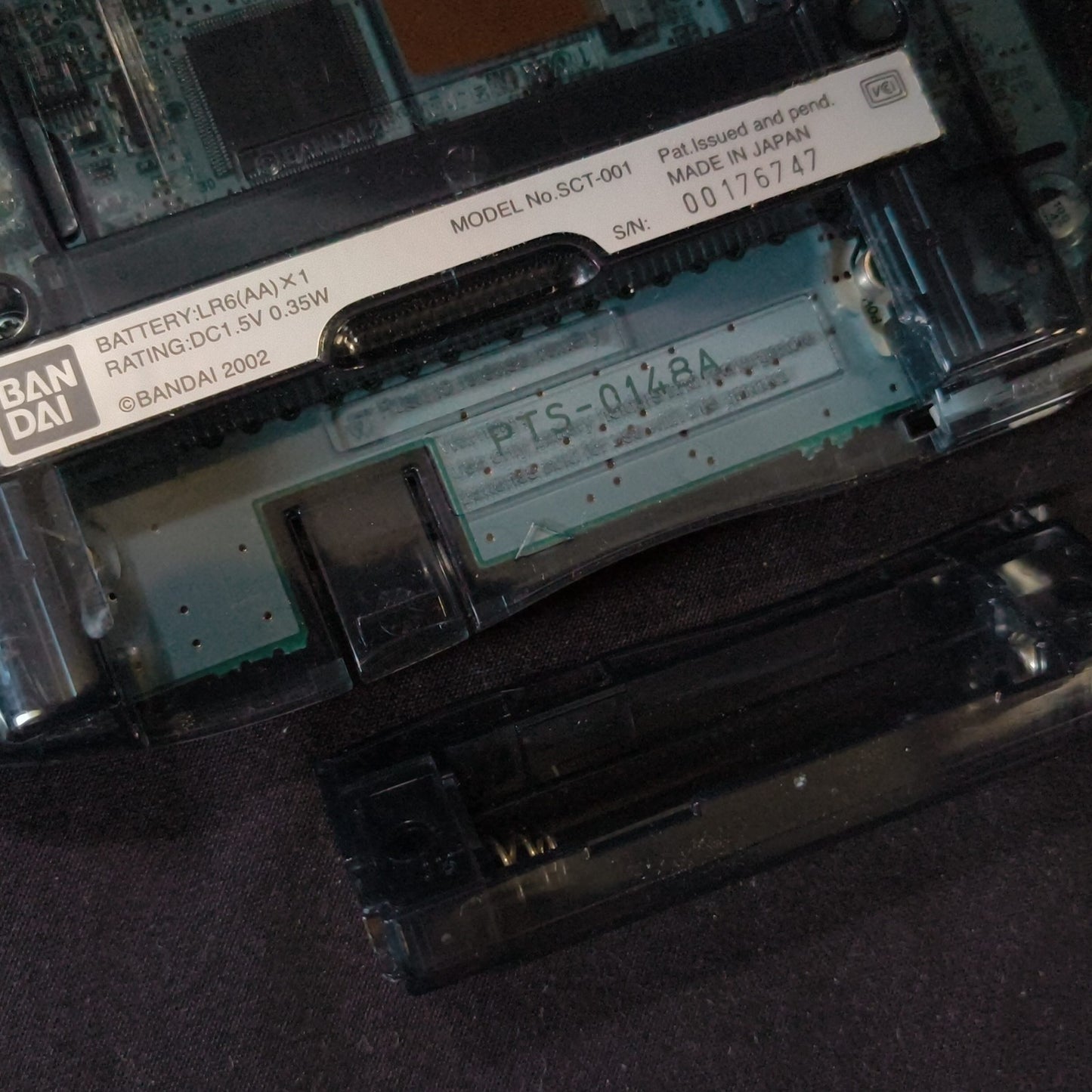Bandai WoderSwanCrystal Clear Black Console Boxed WS, Working, Japan, Bleed Junk