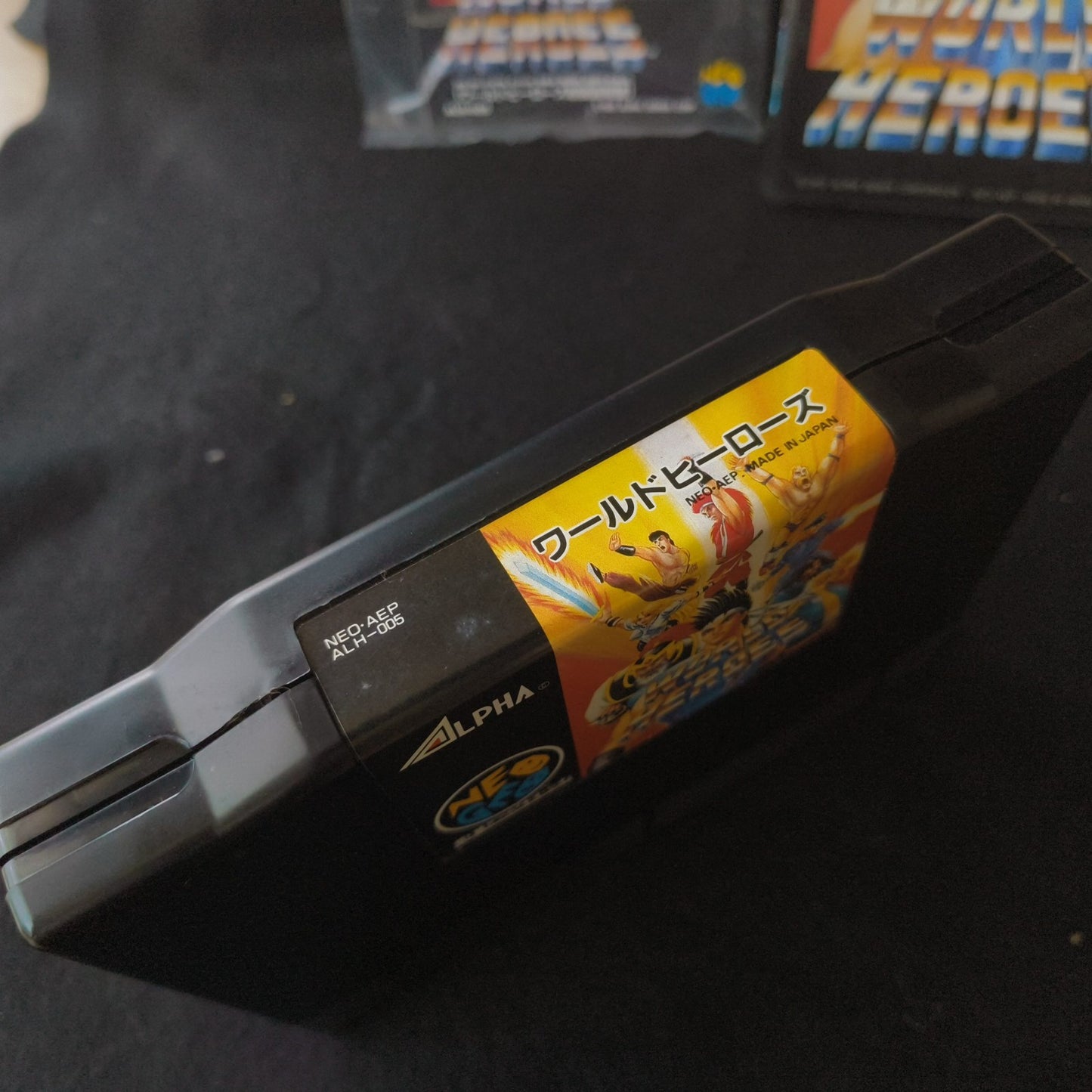 WORLD HEROES ALPHA SNK NEO GEO AES Cartridge w/ Manual, Box, Working, Japan
