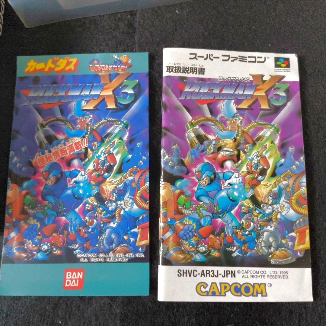Rockman X3 MEGAMAN Super Famicom Cartridge, Manual, Box set, Working, Japan