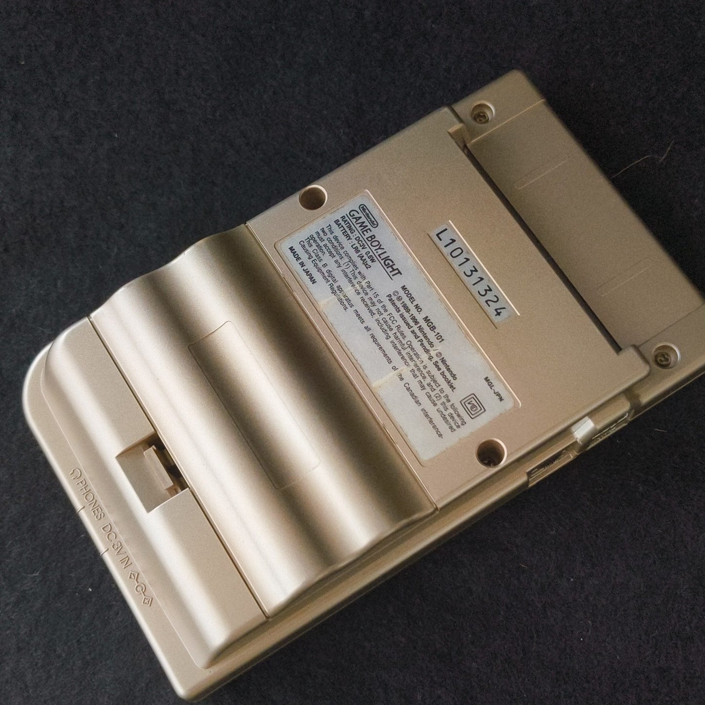 Nintendo Game boy Light Gold color console MGB-101, Manual, and box set, Japan