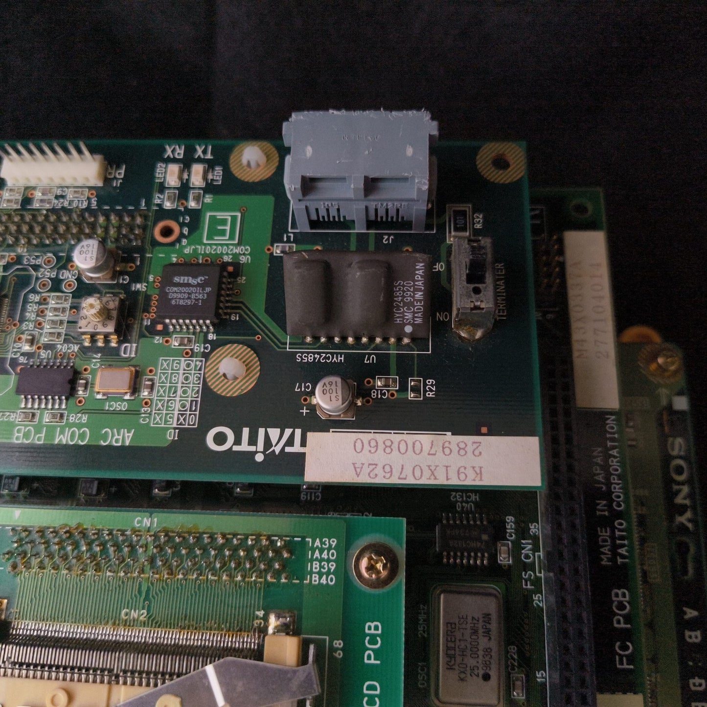 TAITO G-NET Arcade Motherboard (A Board) JAMMA with Backup Board, Working, Japan