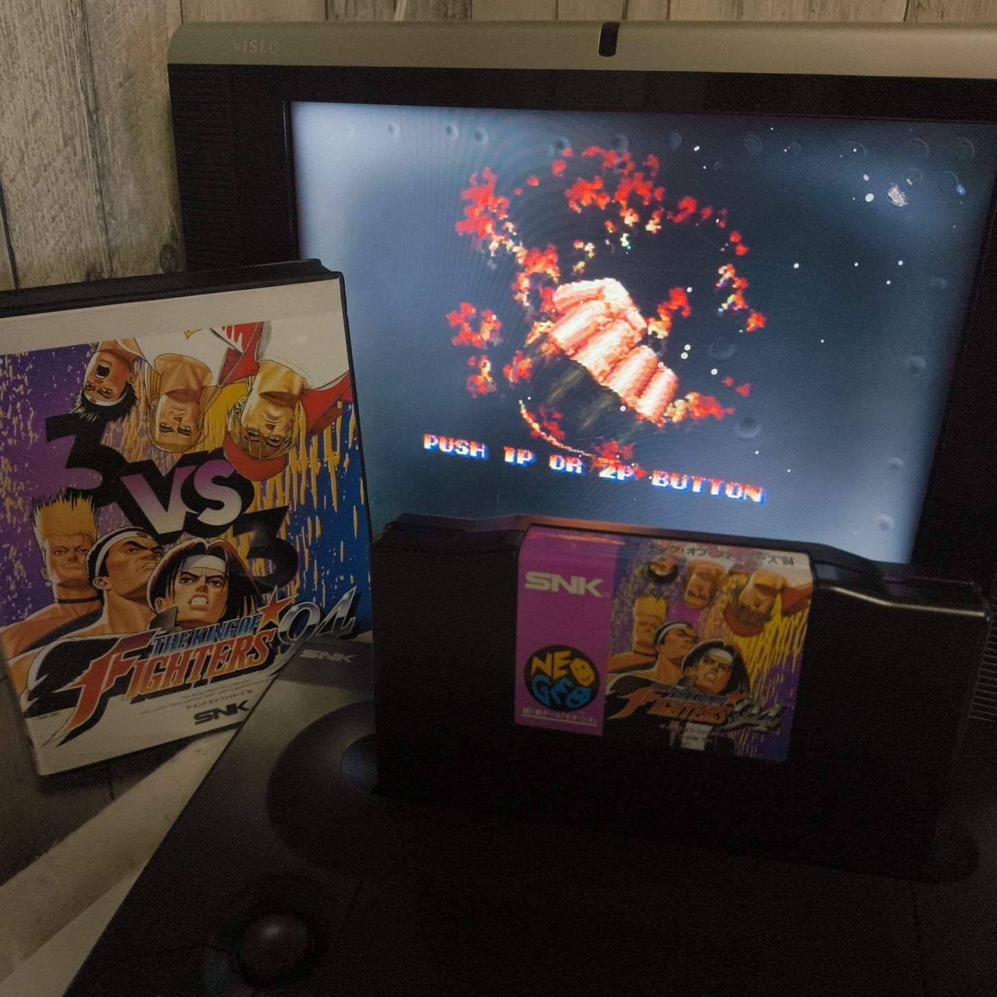KOF 94 THE KING OF FIGHTERS 95 SNK NEO GEO AES Cartridge and Box, Working, Japan