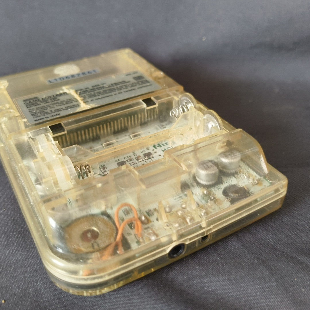Game Boy Light Astro Boy Clear Limited edition Console Works Missing Battery Lid