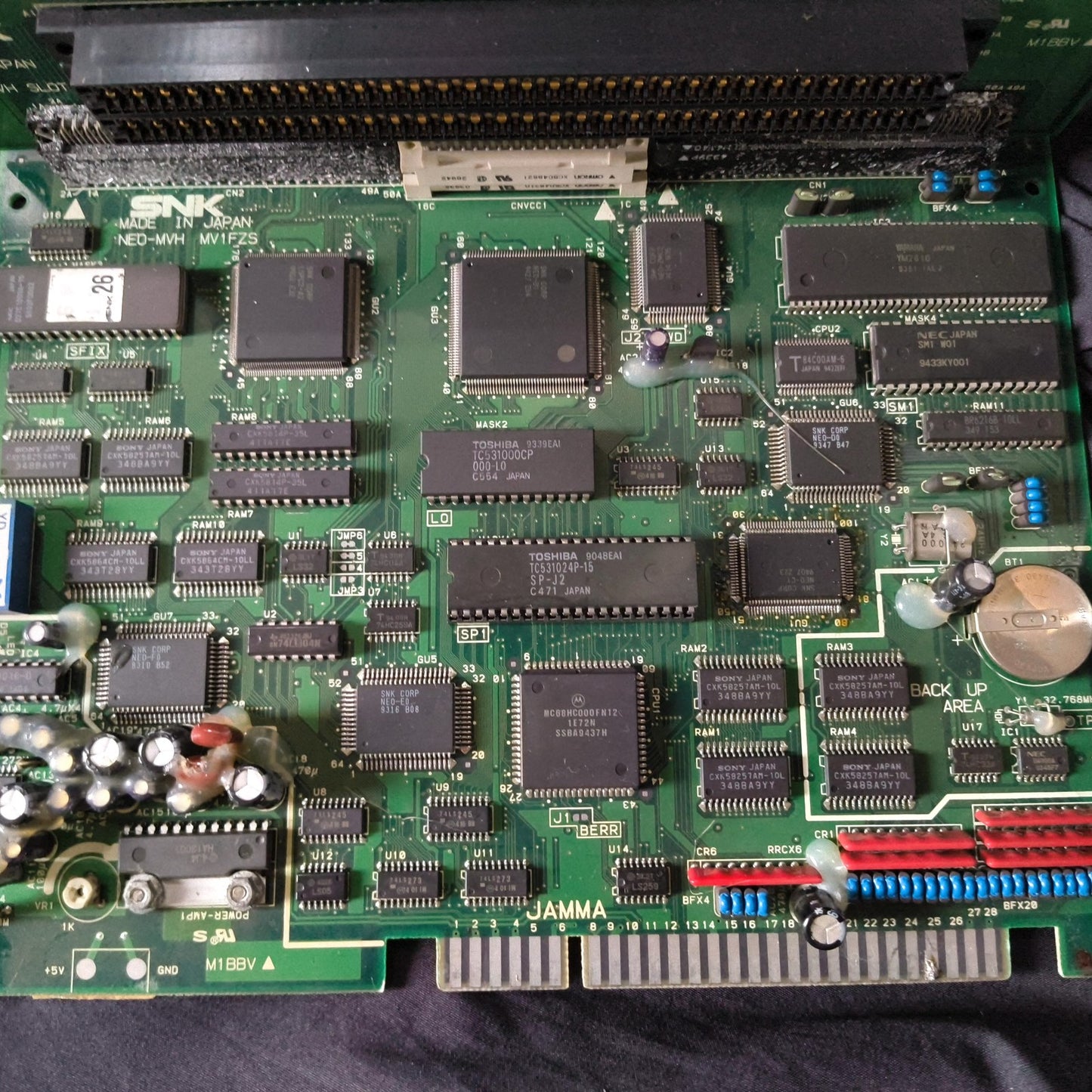 NEO GEO MVS System Motherboard (A Board) NEO-MVH SLOT1FZS JAMMA, Working, Japan