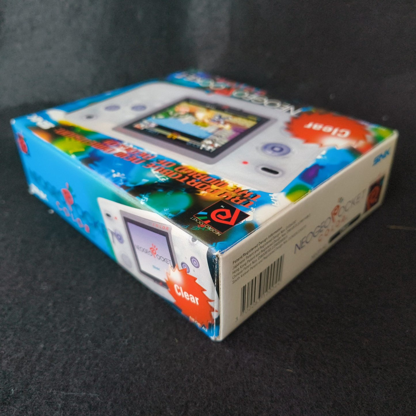 SNK NEOGEO POCKET Color Clear Console W/Manual and Box set, Working, Japan