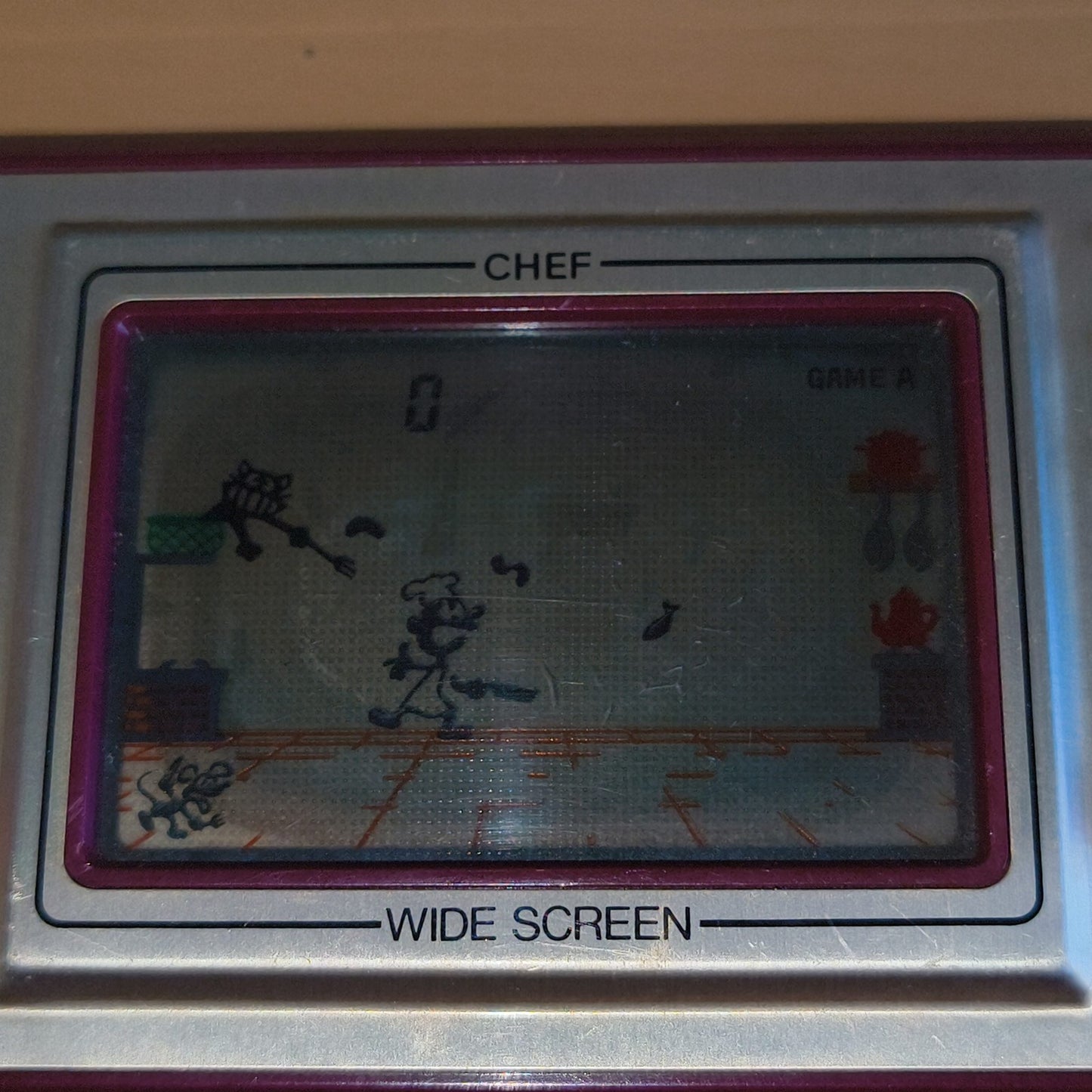 Nintendo Game & Watch CHEF Wide Screen FP-24 Vintage Handheld Tested Screen Burn