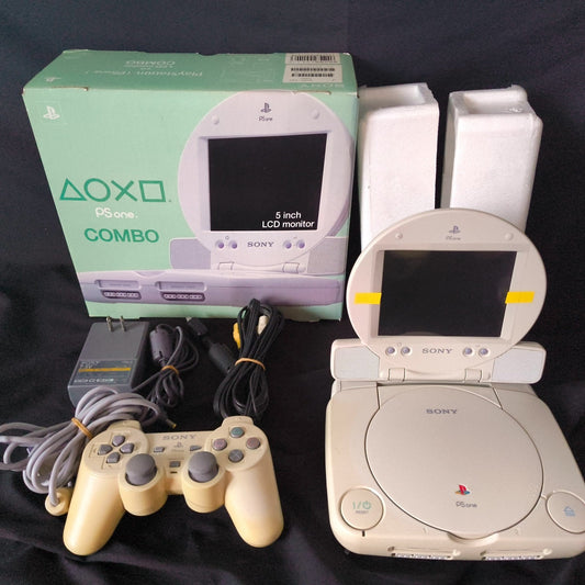 Sony PlayStation PS one Console, LCD monitor, PSU, Controller, Box set, NTSC-J