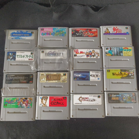 Bulksale lots of 16 Nintendo Super Famicom SFC SNES Game Cartridges set , Japan